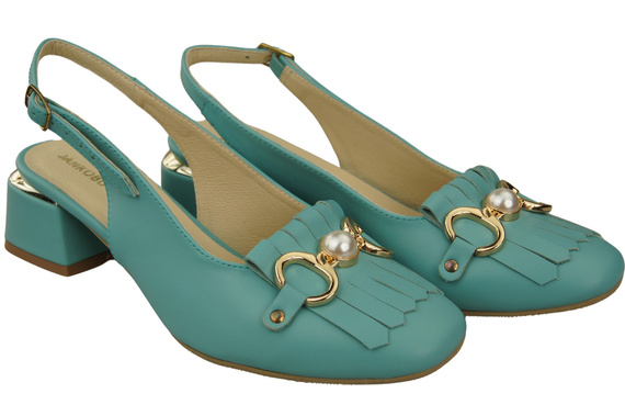 Damenschuhe Türkis Sandalen mit Fransen verziert Naturleder 208 ElitaBut