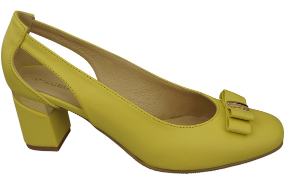 Schuhe Damen Lemon Pumps aus Naturleder mit dekorativem Absatz 199 ElitaBut