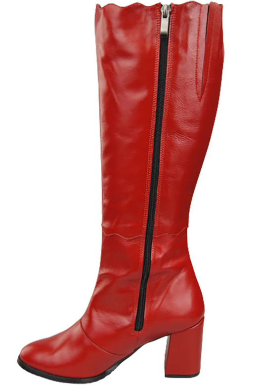 Klassische Damenstiefel, Naturleder, Rot 176 ElitaBut