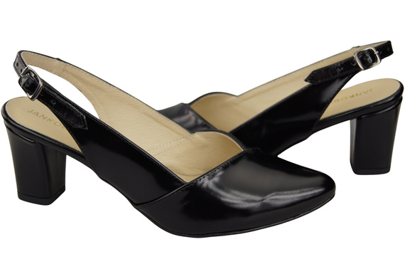 Damen Footwear Schwarz glänzend Stiletto Sandalen Natural Leder 217 ElitaBut