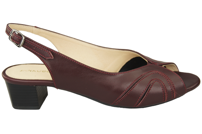 Damenschuhe Sandalen, Naturleder, Burgund 991 ElitaBut