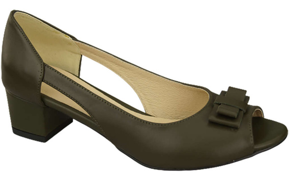 Damenschuhe Olivgrüne Sandalen, Naturleder 145 ElitaBut