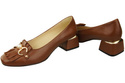 Damenschuhe Pumps mit Fransen verziert Braunes Naturleder 195 ElitaBut