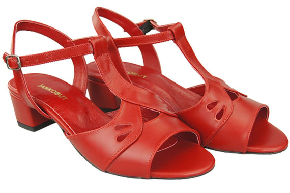 Damenschuhe Sandalen Rot Naturleder 169 ElitaBut