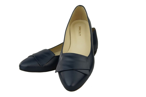 Damenschuhe Ballerinas Marineblau, Naturleder 988 ElitaBut