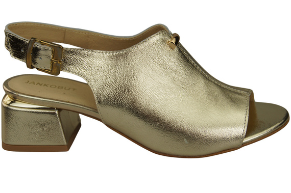 Damenschuhe Sandalen Gold, goldene Schnalle, Naturleder 198 ElitaBut
