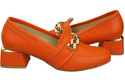 Damenschuhe mit Zierkette Pumps Mokassins Naturleder 193 Orange ElitaBut