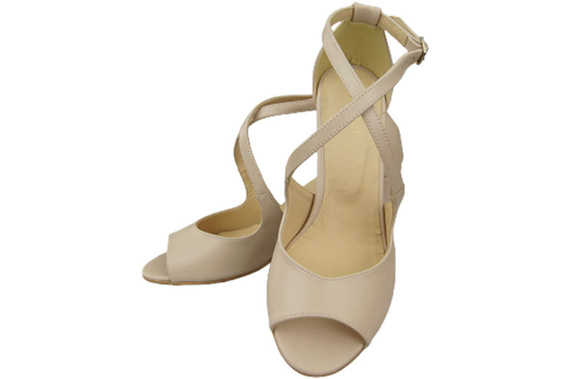 Damenschuhe Cappuccino Sandalen Helles Naturleder 186 ElitaBut