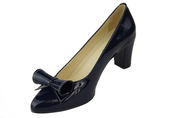 Damenschuhe Pumps Naturleder Marineblau Lack 975 ElitaBut