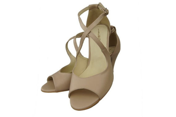 Damenschuhe Sandalen Cappuccino Grain Naturleder 115 ElitaBut