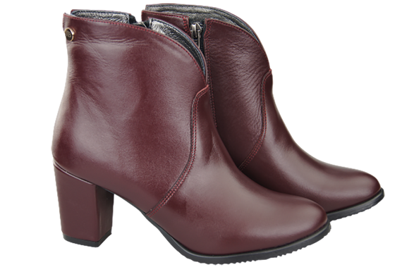 Damen-Winterstiefel, Naturleder, Burgund 152, von ElitaBut