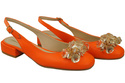 Damen Schuhe Orange Sandalen mit Kristallen Naturleder 215 ElitaBut