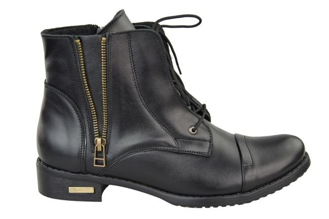 Damenstiefel Frühling/Sommer, Naturleder, Schwarz, 820 L, ElitaBut