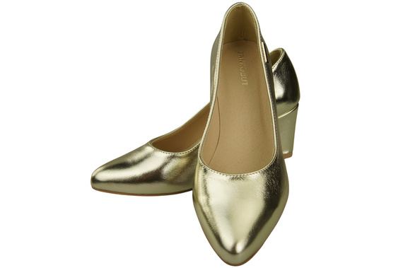 Klassische Glatt Damen Gold Naturleder Schuhe 213 ElitaBut