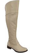 Schuhe Damenstiefel Stiefel, Overknee-Stiefel, Naturleder, Beige 638 ElitaBut
