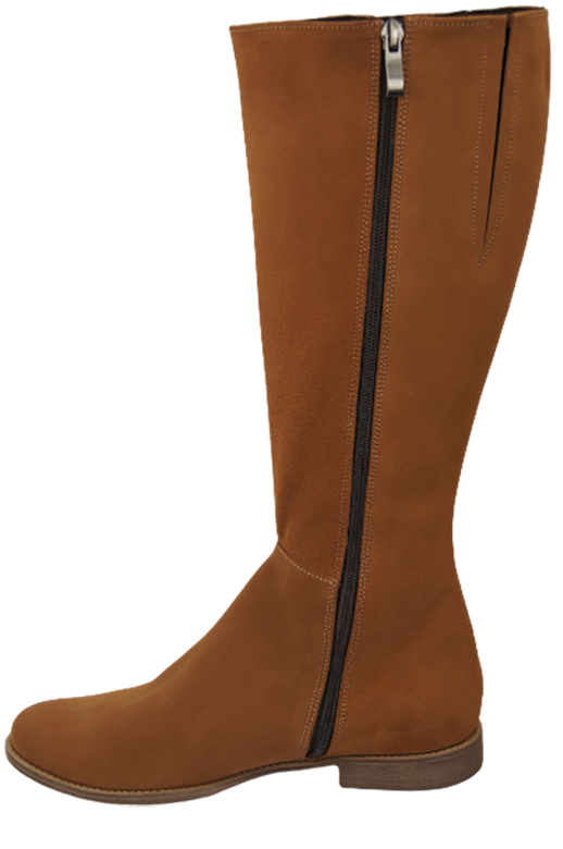 Schuhe Damenstiefel, Naturleder, Velour 153 Caramel ElitaBut