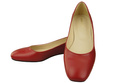 Flache Frauen Schuhe Rot Dekorative Ferse Naturleder 209 ElitaBut