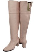 Schuhe Damenstiefel Overknee-Stiefel, Naturleder, 190 Powder Pink EliteBut