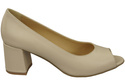 Damenschuhe PEEP TOE Pumps Beige Naturleder mit beschichtetem Absatz 192 ElitaBut