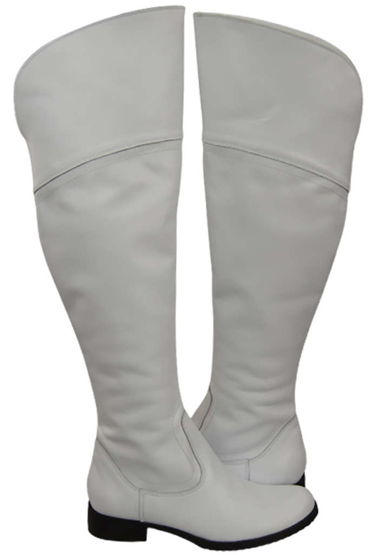 Schuhe Damenstiefel Stiefel Overknee-Stiefel, Naturleder, Weiß 638 ElitaBut