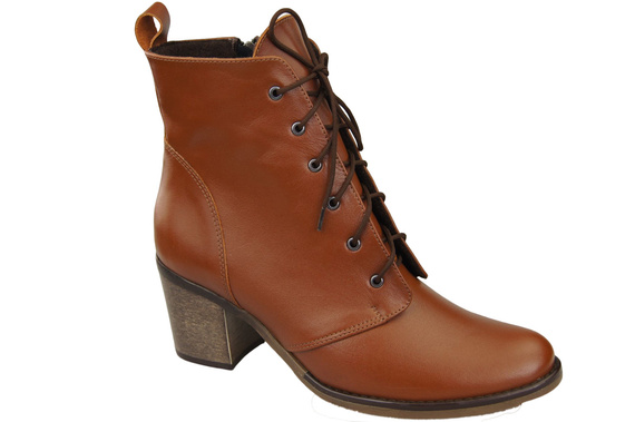 Damen Winter-Schnürstiefel, Naturleder, Braun 188 von ElitaBut
