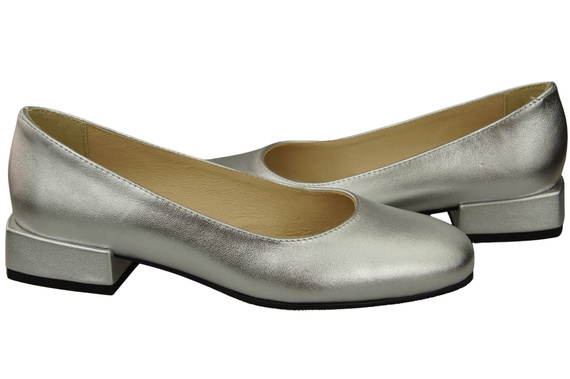 Bequeme Frauen Schuhe Silber Flats Natural Leder 204 ElitaBut