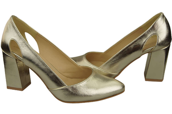 Damenschuhe Goldene Pumps, Naturleder 184 ElitaBut