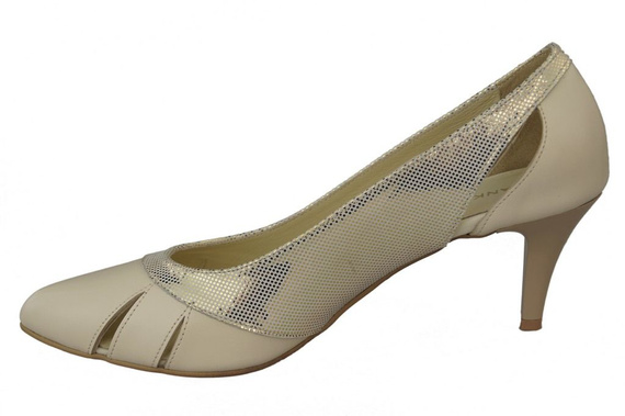 Damenschuhe Pumps Beige-Gold Naturleder 995 ElitaBut