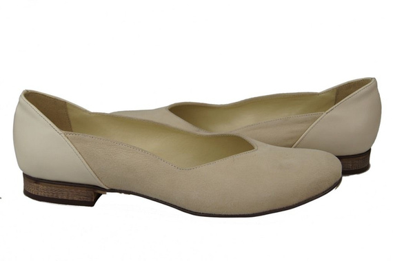 Damen-Ballerinas, Naturleder, Beige 984 ElitaBut