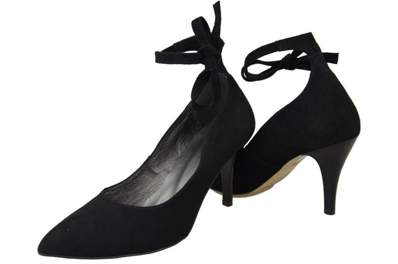 Damenschuhe Pumps, natürliches Wildleder, Schwarz 983 ElitaBut