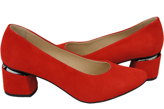 Damenschuhe Pumps Rot, natürliches Wildleder 143 von ElitaBut