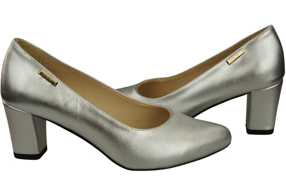 Klassische Glatt Damen Silber Naturleder Schuhe 213 ElitaBut
