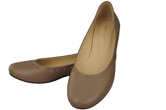 Damenschuhe Bequeme Ballerinas, Naturleder Cappuccino 162 ElitaBut