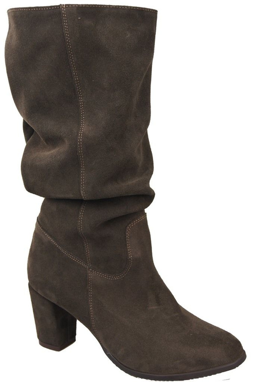 Schuhe Damenstiefel, Naturleder, Velours 141, Braun ElitaBut