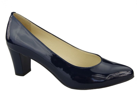 Damenschuhe Pumps Naturleder Marineblau Lack 974 ElitaBut