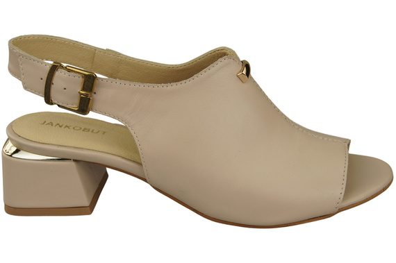 Damenschuhe Cappuccino Sandalen Hellgoldene Schnalle Naturleder 198 ElitaBut