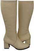 Bequeme Damen Beige Niedrig Absatz Stiefel Naturleder 212 ElitaBut