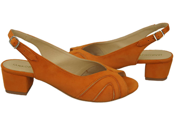 Damenschuhe Sandalen, natürliches Wildleder, Orange 991 ElitaBut