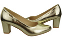 Klassische Glatt Damen Gold Naturleder Schuhe 213 ElitaBut