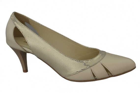 Damenschuhe Pumps Beige-Gold Naturleder 995 ElitaBut