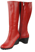 Footwear Damen-Keilstiefel, Naturleder, Rot 745 ElitaBut
