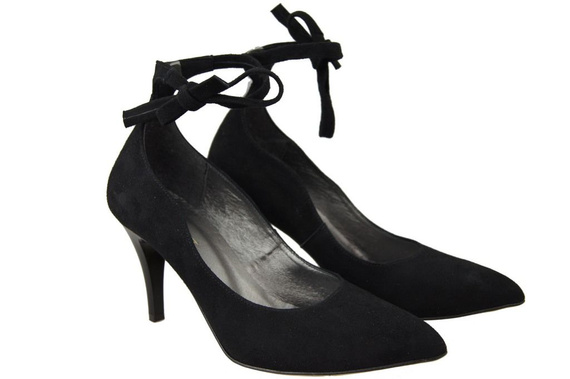 Damenschuhe Pumps, natürliches Wildleder, Schwarz 983 ElitaBut