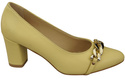 Klassische Frauen Banana Naturleder Schuhe mit Gold Ornament Kette 200 ElitaBut