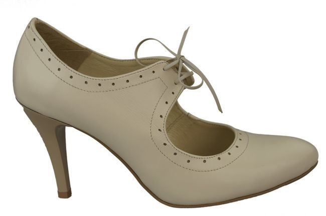 Damenschuhe Pumps Naturleder Beige Ecru 553 ElitaBut