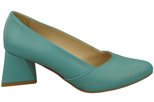 Damen Pumps Türkis Echtleder Spitz Zehen Absatz ElitaBut 221