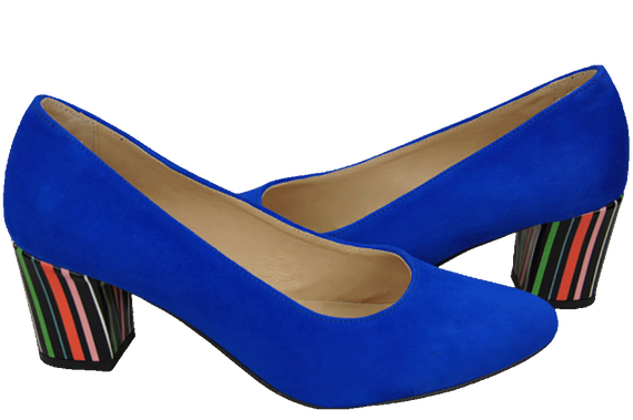 Damenschuhe Azure Pumps Natürliches Wildleder mit dekorativem Absatz 158 von ElitaBut