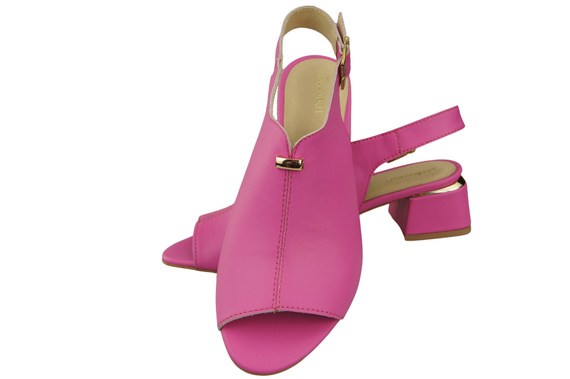 Damenschuhe Sandalen Fuchsia-Goldschnalle Naturleder 198 ElitaBut