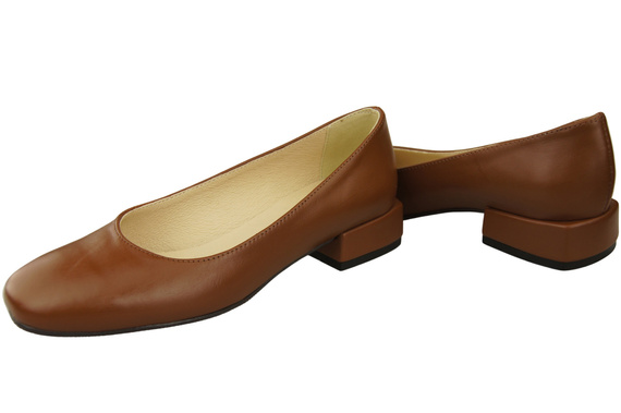 Bequeme Frauen Schuhe Braun Flats Natural Leder 204 ElitaBut