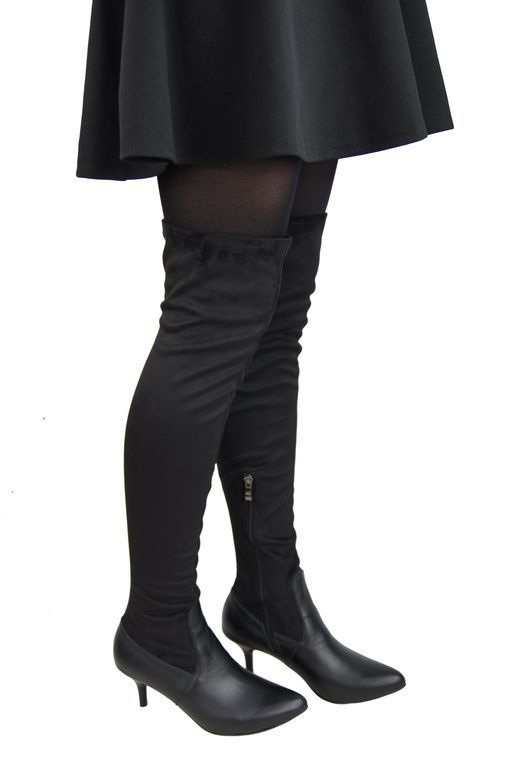 Schuhe mit niedrigem Absatz Overknee-Stiefel für Damen, dehnbar, 963 N ElitaBut