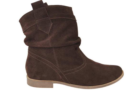 Schuhe Damen-Stiefeletten Frühling/Herbst Natursamtleder Schokolade 117 L ElitaBut